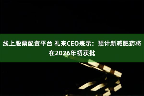 线上股票配资平台 礼来CEO表示：预计新减肥药将在2026年初获批